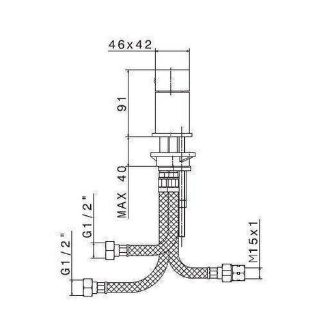 64086.21.018 X-LIGHT DEVIATORE BORDO VASCA CROMO NEWFORM-Archigo.it