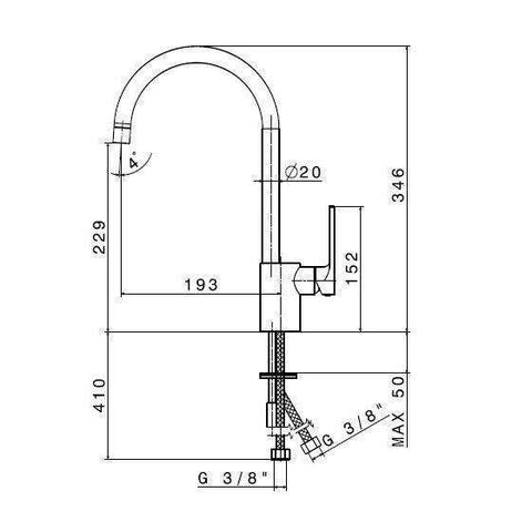 64100.21.018 X-LIGHT MISCELATORE MONOCOMANDO LAVELLO CROMO NEWFORM-Archigo.it