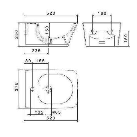 66030.27.800 NEUTRA 66030 BIDET SOSPESO 375x520 BIANCO/CROMO NEWFORM-Archigo.it