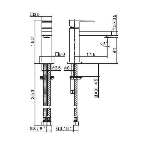 66412.21.018 ERGO-Q MISCELATORE LAVABO CROMO NEWFORM-Archigo.it