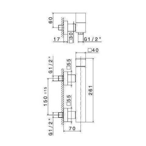 66455.05.013 ERGO-Q MISCELATORE DOCCIA ESTERNO CROMO/BIANCO NEWFORM-Archigo.it