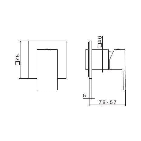 66475E.05.007 PARTE ESTERNA MISCELATORE DOCCIA INCASSO CROMO/NERO NEWFORM-Archigo.it