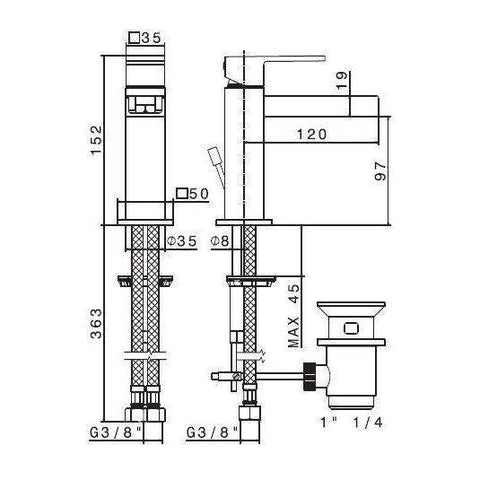 66510.02.013 ERGO-OPEN MISCELATORE LAVABO BIANCO/CROMO NEWFORM-Archigo.it