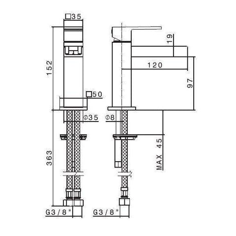 66512.05.007 ERGO-OPEN MISCELATORE LAVABO CROMO/NERO NEWFORM-Archigo.it