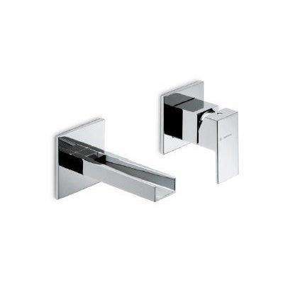 66530.02.007 ERGO-OPEN MISCELATORE LAVABO PARETE 2F NERO/CROMO NEWFORM-Archigo.it