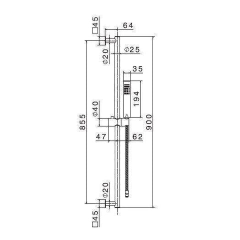 814.61.020 ASTA SALISCENDI COMPLETA L.90 ORO LUCIDO NEWFORM-Archigo.it