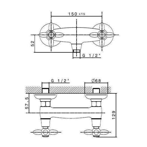 9137.64.300 ANTEA GRUPPO DOCCIA ESTERNO ORO LUCIDO + SWAROVSKI NEWFORM-Archigo.it