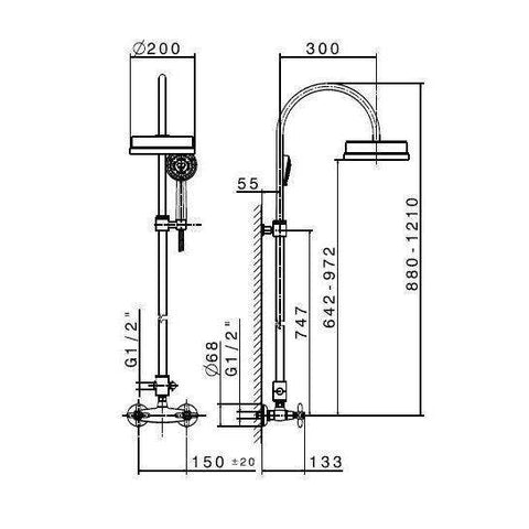 9154.21.018 ANTEA GRUPPO ESTERNO + COLONNA DOCCIA CROMO NEWFORM-Archigo.it
