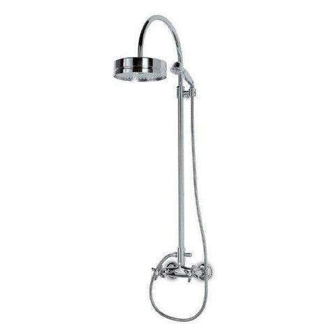 9154.23.300 ANTEA GRUPPO ESTERNO + COLONNA DOCCIA CROMO/ORO + SWAROVSKI NEWFORM-Archigo.it