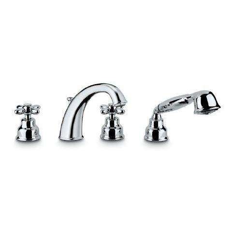 9160.64.300 ANTEA GRUPPO BORDO VASCA 4FORI ORO LUCIDO + SWAROVSKI NEWFORM-Archigo.it