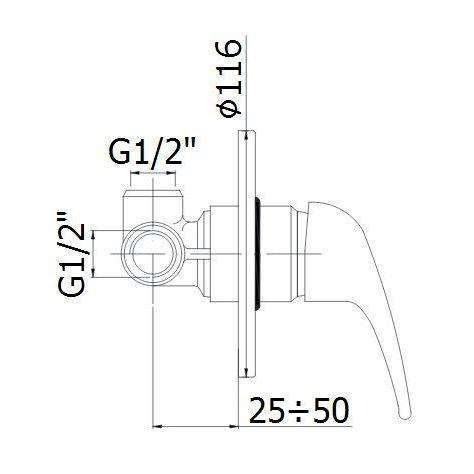 APM010 APOLLO MISCELATORE MONOCOMANDO INCASSO DOCCIA CROMATO PAFFONI-Archigo.it