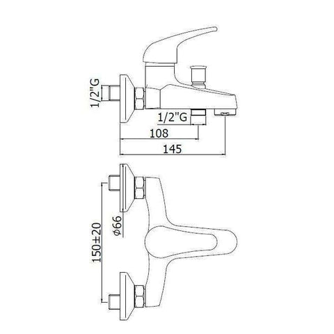 APM023 APOLLO MISCELATORE MONOCOMANDO ESTERNO VASCA CON DUPLEX CROMATO PAFFONI-Archigo.it
