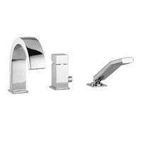 BATTERIA BORDO VASCA CON BOCCA EROGATORE LEVA ASTA LEVEL CROMO PAFFONI LEA040CR-Archigo.it