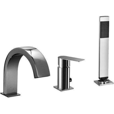 BATTERIA BORDO VASCA CON BOCCA EROGAZIONE CON DOCCIA MASTER TANGO STEEL LOOKING PAFFONI TA040ST-Archigo.it