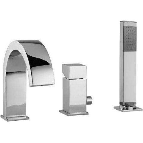 BATTERIA  BORDO VASCA SENZA BOCCA EROGATORE LEVA STANDARD LEVEL STEEL LOOKING PAFFONI LES041ST-Archigo.it