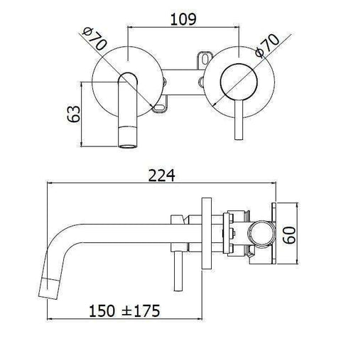 BI101 BIRILLO MISCELATORE LAVABO INCASSO L.175 CROMATO PAFFONI-Archigo.it