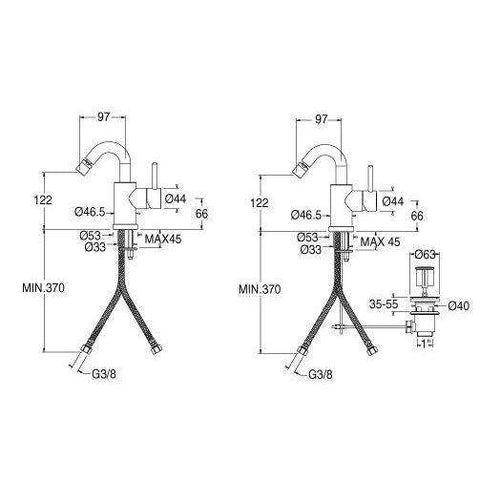 BI138 BIRILLO MISCELATORE MONOCOMANDO BIDET CROMATO PAFFONI-Archigo.it