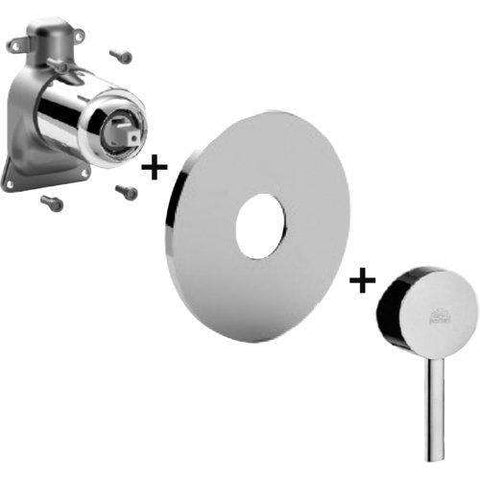 BIBOX010 BIRILLO PARTE ESTERNA MISCELATORE INCASSO DOCCIA CROMATO PAFFONI-Archigo.it