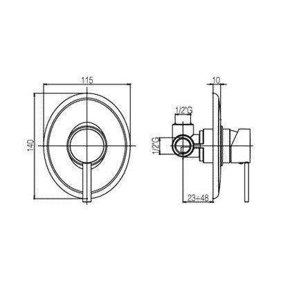 BR010 BERRY MISCELATORE MONOCOMANDO INCASSO DOCCIA CROMATO PAFFONI-Archigo.it