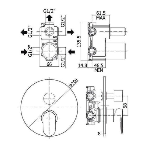 CA019 CANDY MISCELATORE MONOCOMANDO INCASSO DOCCIA CROMATO PAFFONI-Archigo.it