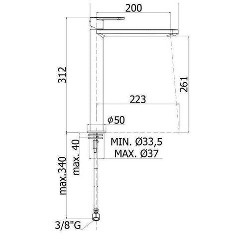 CA081 CANDY MISCELATORE MONOCOMANDO LAVABO PROLUNGATO CROMATO PAFFONI-Archigo.it