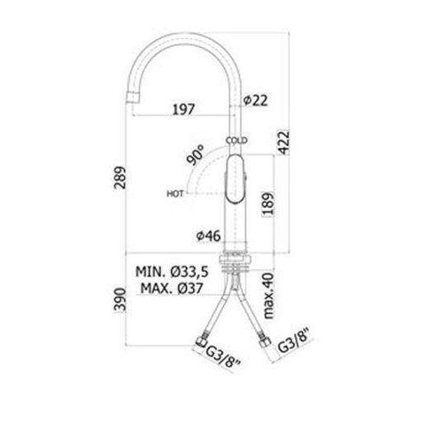 CA180 CANDY MISCELATORE MONOCOMANDO LAVELLO ALTO CROMATO PAFFONI-Archigo.it