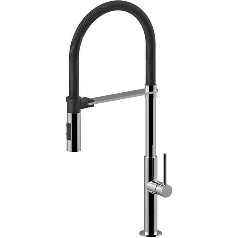 CH179-NO CHEF MISCELATORE LAVELLO CON DOCCETTA CROMATO/NERO OPACO PAFFONI-Archigo.it