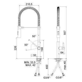CH179-NO CHEF MISCELATORE LAVELLO CON DOCCETTA CROMATO/NERO OPACO PAFFONI-Archigo.it