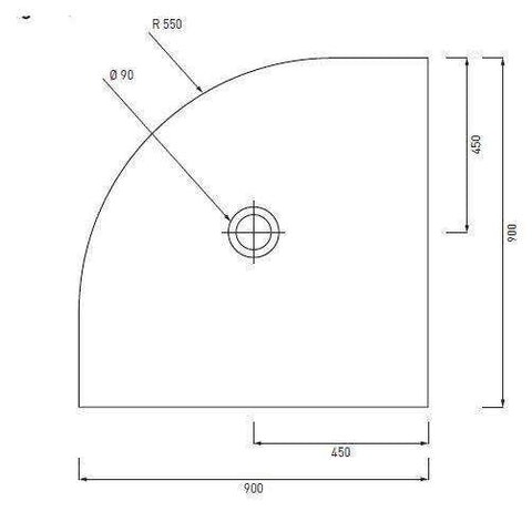 CINQUANTA PIATTO DOCCIA CIRCOLARE 90 H5 LINO CIELO PDCI590LN-Archigo.it