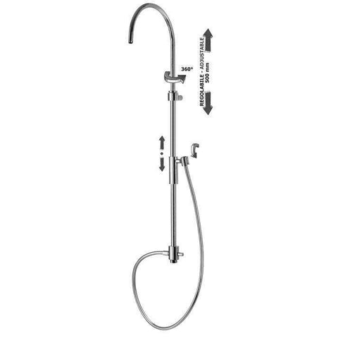 COLONNA REGOLABILE  BERRY CON DEVIATORE CON FX.SILVER SENZA DOCCIA SENZA SOFFIONE SENZA MISCELATORE  PAFFONI ZCOL719CRX-Archigo.it