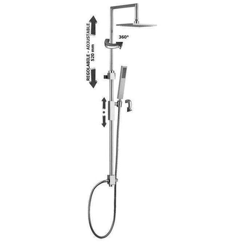 COLONNA REGOLABILE SYNCRO TOP CON DEV+FX SIL+D.SYNCRO+SOF. SYNCROSENZA MISCELATORE CROMO PAFFONI ZCOL626CR-Archigo.it