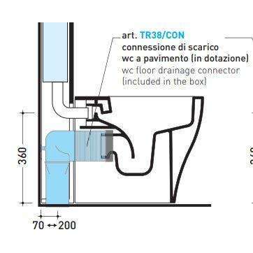 CURVA SCARICO 90ø CASSETTA NIAGARA  FLAMINIA TR38CON-Archigo.it