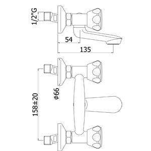DA028 DANUBIO GRUPPO VASCA ESTERNO SENZA DEVIATORE CROMATO PAFFONI-Archigo.it