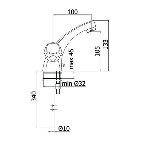 DA071 DANUBIO GRUPPO LAVABO MONOFORO CROMATO PAFFONI-Archigo.it
