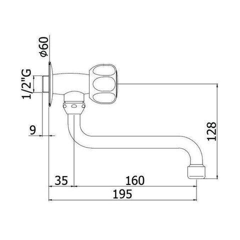 DA202 DANUBIO RUBINETTO SNODO ø1/2" CROMATO PAFFONI-Archigo.it
