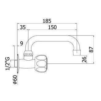 DA205 DANUBIO RUBINETTO SNODO ø1/2" CROMATO PAFFONI-Archigo.it