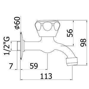 DA213 DANUBIO RUBINETTO PROLUNGATO ø1/2" CROMATO PAFFONI-Archigo.it