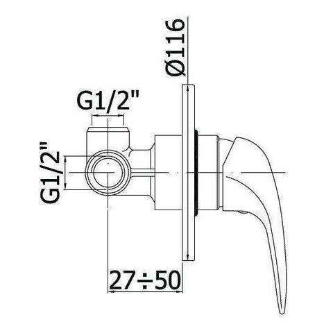 DU010 DUEMILA MISCELATORE MONOCOMANDO INCASSO DOCCIA CROMATO PAFFONI-Archigo.it