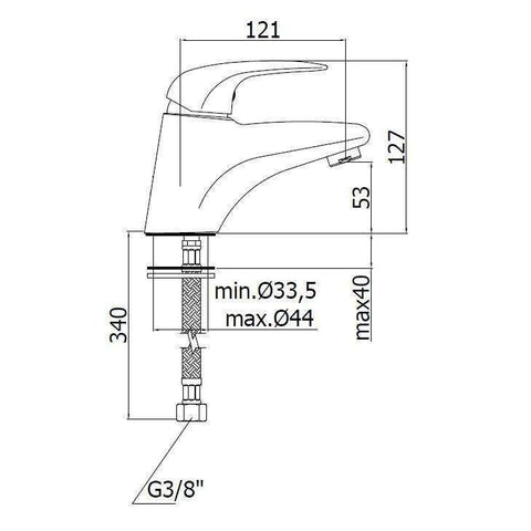 DU071 DUEMILA MISCELATORE MONOCOMANDO LAVABO CROMATO PAFFONI-Archigo.it
