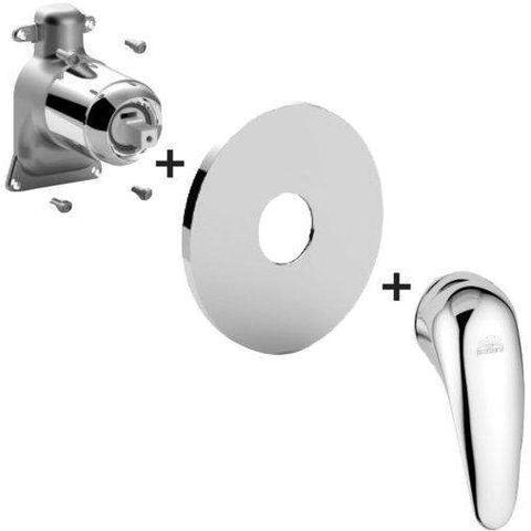 DUBOX010 DUEMILA PARTE ESTERNA MISCELATORE INCASSO DOCCIA CROMATO PAFFONI-Archigo.it