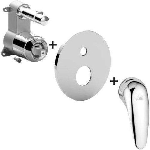 DUBOX015 DUEMILA PARTE ESTERNA MISCELATORE INCASSO DOCCIA CON DEVIATORE CROMATO PAFFONI-Archigo.it