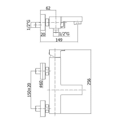 EF026 EFFE MISCELATORE MONOCOMANDO ESTERNO VASCA/DOCCIA CON DUPLEX CROMATO PAFFONI-Archigo.it