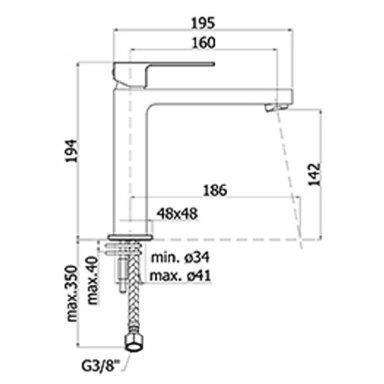 EF074 EFFE MISCELATORE MONOCOMANDO LAVABO SENZA SCARICO CROMATO PAFFONI-Archigo.it