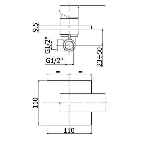 EL010 ELLE MISCELATORE MONOCOMANDO INCASSO DOCCIA CROMATO CON PIASTRA INOX PAFFONI-Archigo.it