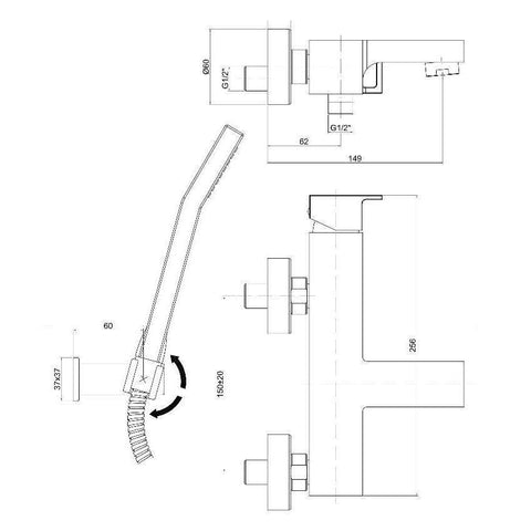 EL023 ELLE MISCELATORE MONOCOMANDO ESTERNO VASCA/DOCCIA CON DUPLEX CROMATO PAFFONI-Archigo.it