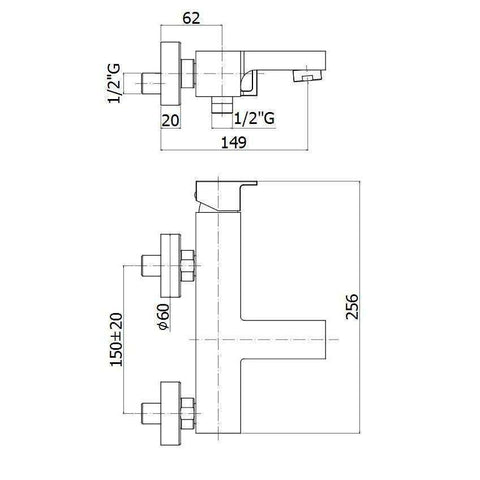 EL026 ELLE MISCELATORE MONOCOMANDO ESTERNO VASCA/DOCCIA CON DUPLEX CROMATO PAFFONI-Archigo.it