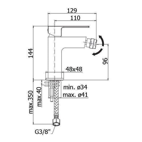 EL131 ELLE MISCELATORE MONOCOMANDO BIDET SENZA SCARICO CROMATO PAFFONI-Archigo.it