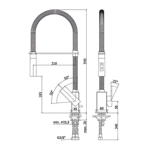 EL179 ELLE MISCELATORE MONOCOMANDO LAVELLO PROFESSIONAL CROMATO PAFFONI-Archigo.it