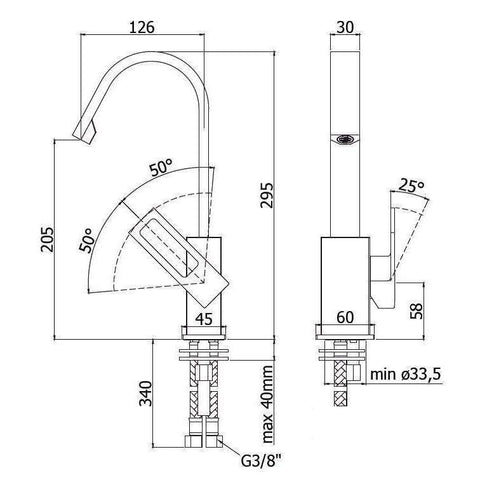 EL878 ELLE MISCELATORE MONOCOMANDO LAVABO CANNA PIATTA CROMATO PAFFONI-Archigo.it