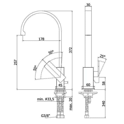 EL880 ELLE MISCELATORE MONOCOMANDO LAVELLO CROMATO PAFFONI-Archigo.it